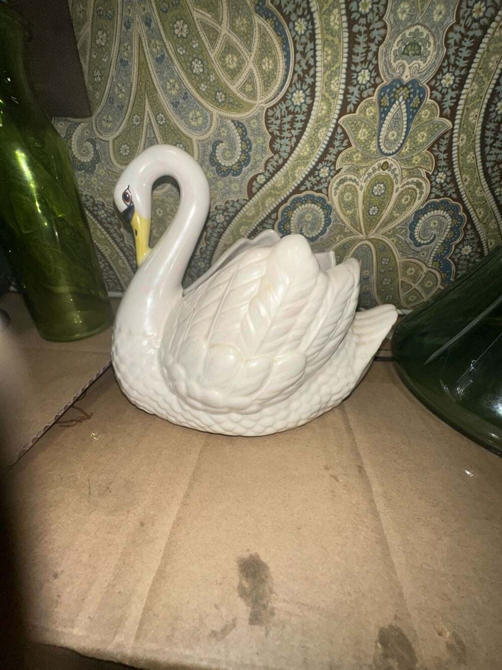 Vintage Medium White Ceramic Swan Bowl/Planter – Casa Yaya